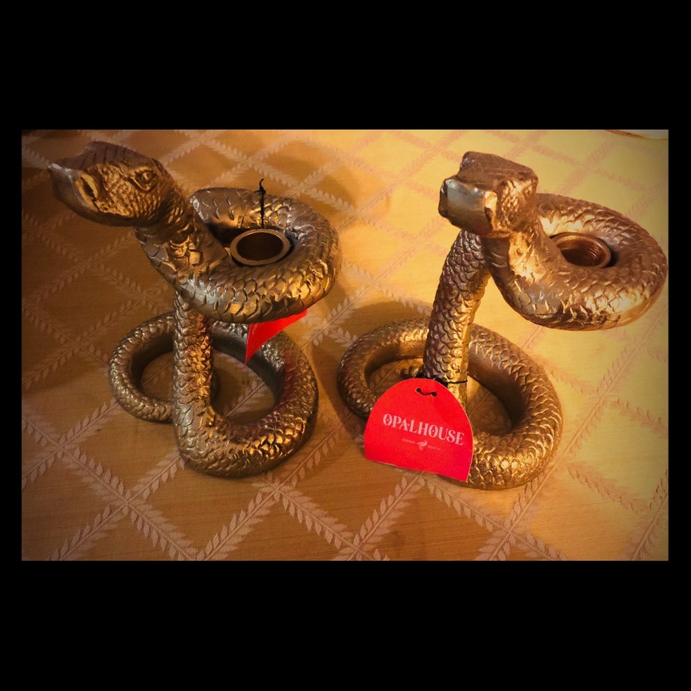 2 Snake design Candle holders